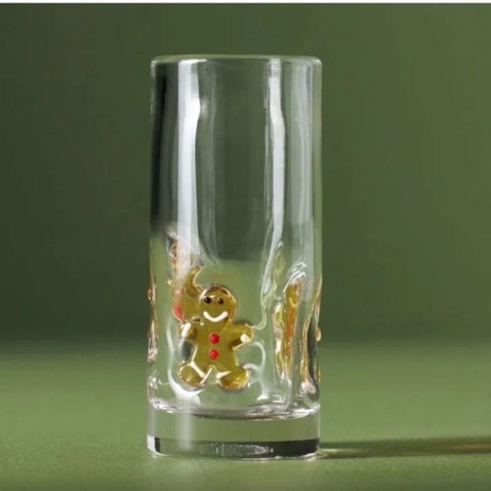 Anthropologie Festive Christmas Gingerbread Shot Glass